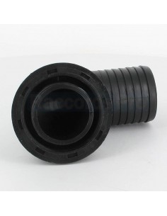 Raccord cannelé coudé Ø 50 mm - F 2" pas gaz + écrou + joint 2