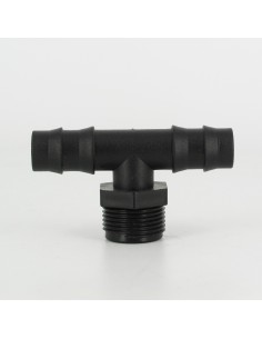 Tee fitting - hose tail/hose tail/male BSP thread 2