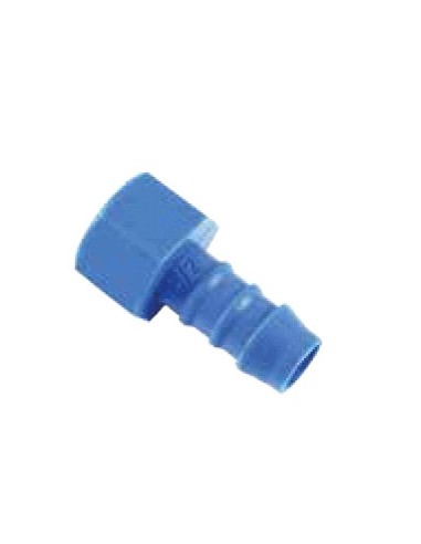 Straight hose tail coupler - Ø 10 mm - F 1/2" BSP - rotating nut - Blue