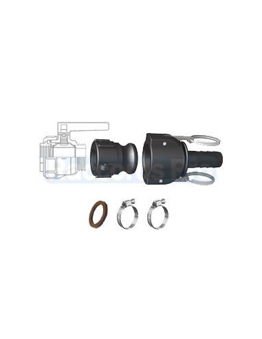 Tank Drain Pack - S60X6 camelock 3/4'' connection - Ø 10 mm hose tail
