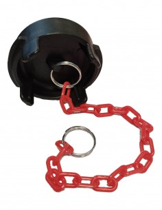 Bouchon sans verrou pour raccord symétrique - PP - cadenassable + chainette rouge plastique 2