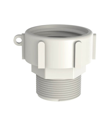 Changement de pas - F 2" S60X6 - Mâle pas gaz - PP Blanc Alimentaire