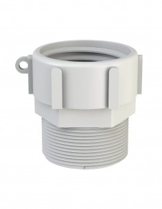 Changement de pas - F 2" S60X6 - Mâle pas gaz - PP Blanc Alimentaire 2