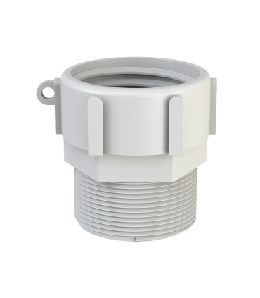 Changement de pas - F 2" S60X6 - Mâle pas gaz - PP Blanc Alimentaire