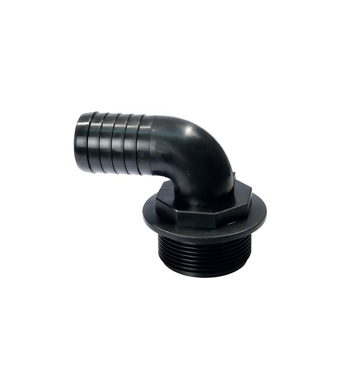 Hose tail coupler - angled - Male BSP (with sealing shoulder)